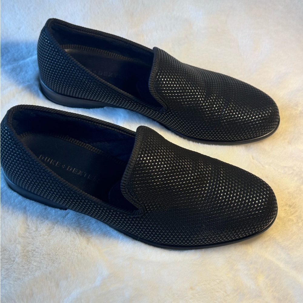 Men’s Duke & Dexter Black Pyramid Textured Slip-On Loafers Size 9 - Picture 3 of 14